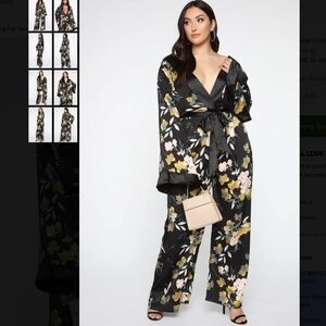 Fashion Nova Rooting For You Floral Jumpsuit - Black/Combo in Size 3X